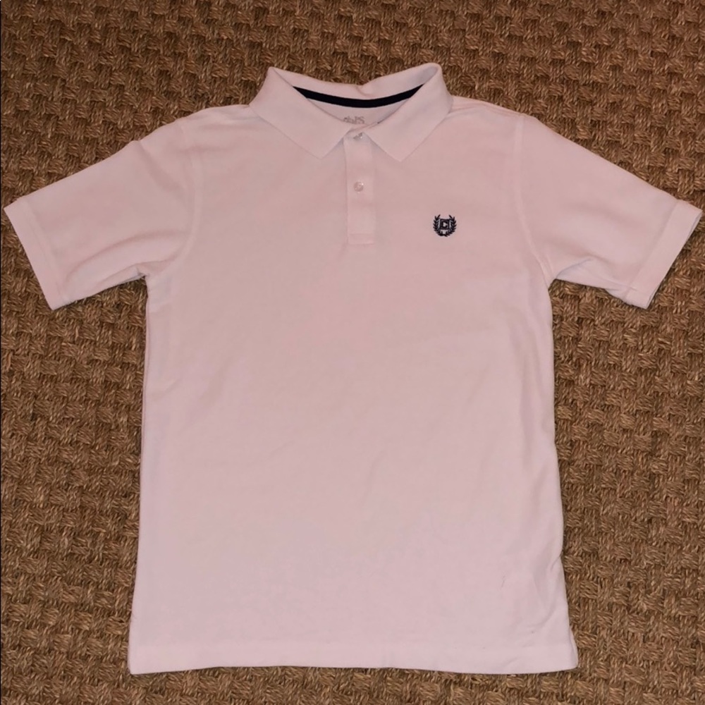 Boys White Chaps Polo Shirt